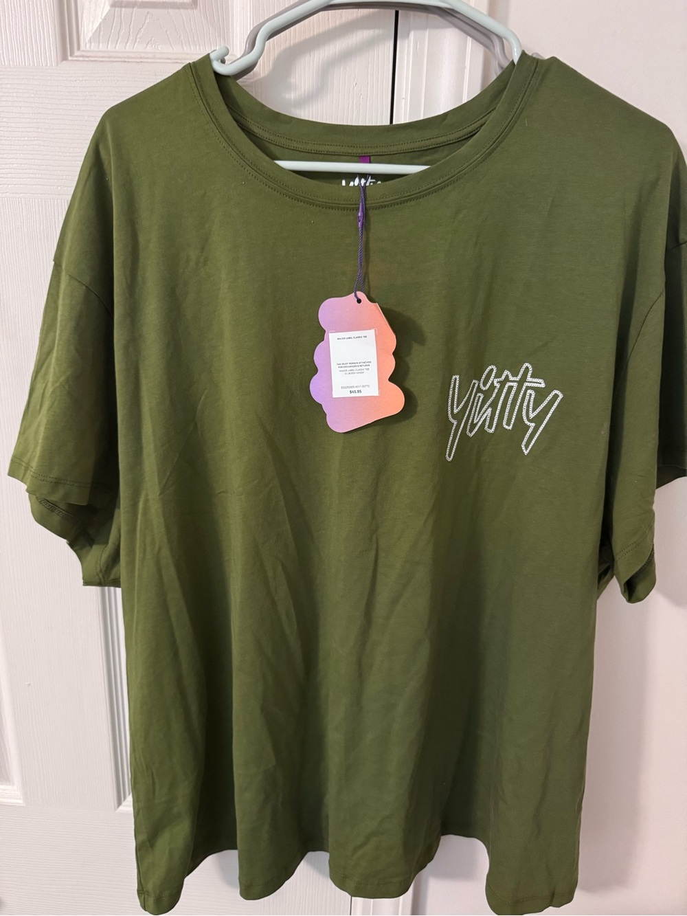 YITTY Olive Green Short Sleeve Kids' Tee with White Logo